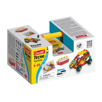 Quercetti Tecno with Storage Box, 128-piece.