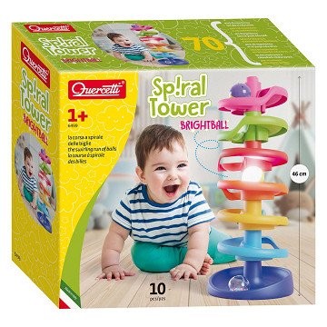 Quercetti Spiral Ball Tower with Light Up Ball, 10pcs.