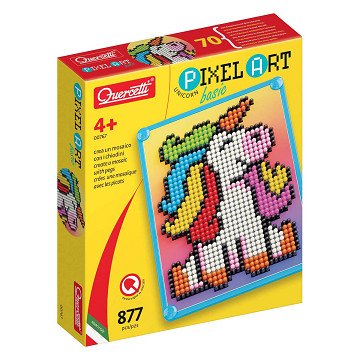 Quercetti Pixel Art Basic Einhorn, 880 Teile.
