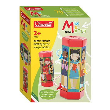 Quercetti Tubo Mix & Match Drehpuzzle für Kinder und Berufe