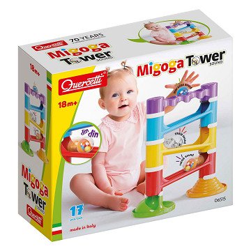 Quercetti Migoga Marble Run Tower with Sound, 17pcs.