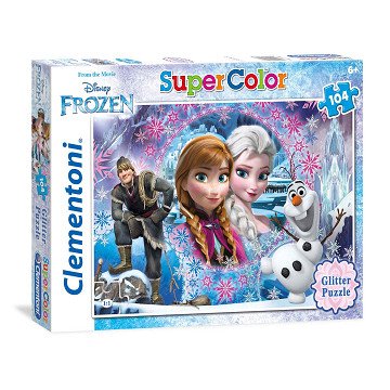 Clementoni Glitter Puzzle Disney Frozen, 104 pieces.