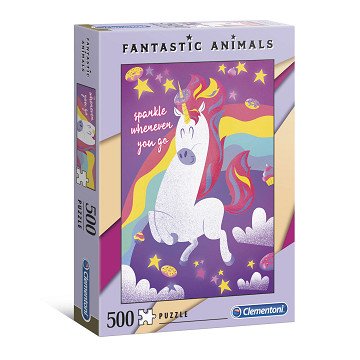Clementoni Phantastische Tiere Puzzle Einhorn, 500 Teile.