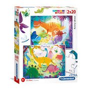 Clementoni Puzzle Lustige Dinos, 2x20tlg.