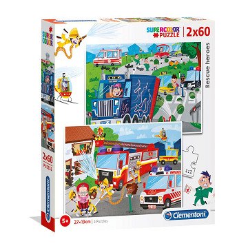 Clementoni Fire and Police Puzzle, 2x60 pieces.
