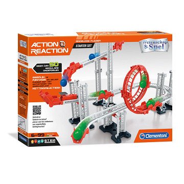 Clementoni Action & Reaction - Starterset, 50-teilige Kugelbahn