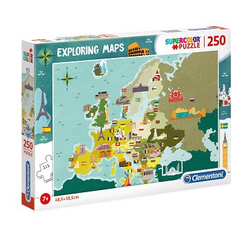 Clementoni World Map Puzzle Places of Interest, 250 pcs.