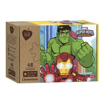 Clementoni Play for Future Puzzle - Superheroes, 3x48 pieces.