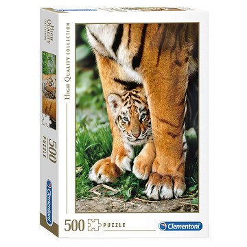 Clementoni Puzzle Tiger mit Jungem, 500 Teile.