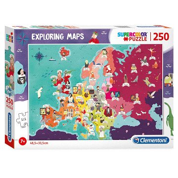 Clementoni Weltkartenpuzzle Berühmte Persönlichkeiten, 250 Teile.