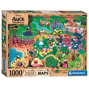 Clementoni World Map Puzzle Alice in Wonderland, 1000pcs.