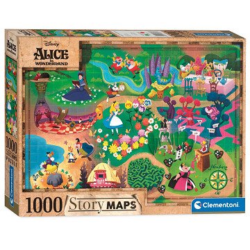 Clementoni Weltkartenpuzzle Alice im Wunderland, 1000 Teile.