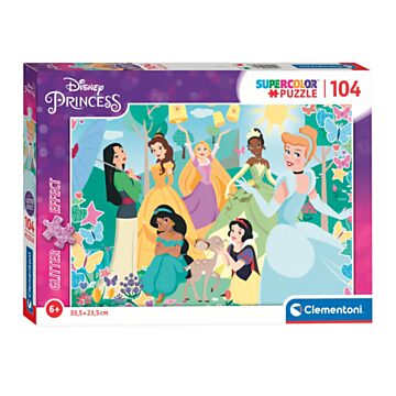 Clementoni Glitzerpuzzle Disney Prinses, 104 Teile.