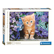 Clementoni Puzzle Katze mit Blumen, 500 Teile.