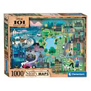 Clementoni World Map Puzzle 101 Dalmatians, 1000pcs.