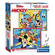 Clementoni Puzzle Mickey Mouse, 2x20pcs.