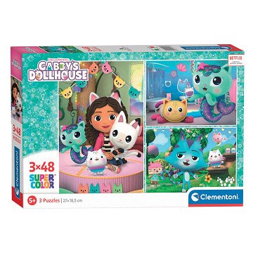 Clementoni Puzzle Gabby's Dollhouse, 3x48pcs.