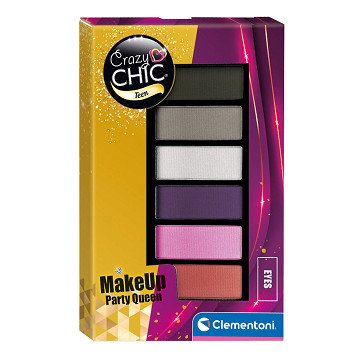 Clementoni Crazy Chic Lidschatten-Palette Party Queen, 6 Farben