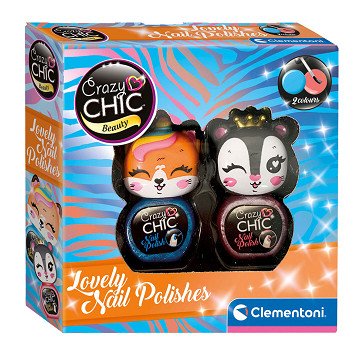 Clementoni Crazy Chic Nail Polish Blue/Red, 2 pcs.