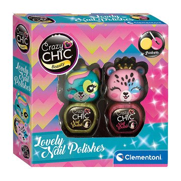 Clementoni Crazy Chic Nail Polish Yellow/Pink, 2 pcs.