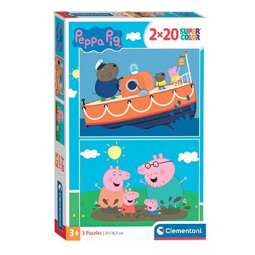 Clementoni Jigsaw Puzzle Super Color Peppa Pig, 2x20pcs.