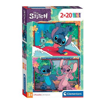 Clementoni Jigsaw Puzzle Super Color Disney Stitch, 2x20pcs.