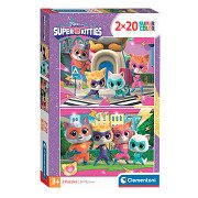 Clementoni Jigsaw Puzzle Super Color Super Kittens, 2x20pcs.