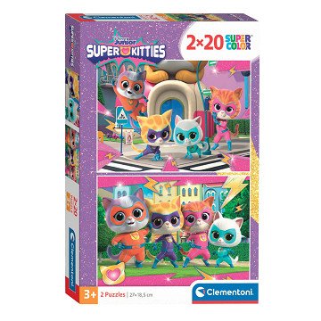 Clementoni Puzzle Super Color Super Kittens, 2x20tlg.
