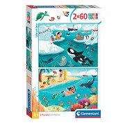 Clementoni Jigsaw Puzzle Super Color Life at Sea, 2x60pcs.