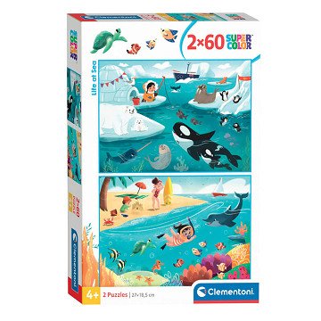 Clementoni Jigsaw Puzzle Super Color Life at Sea, 2x60pcs.