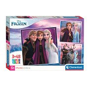 Clementoni Puzzle Super Color Square Disney Frozen, 3x48 Teile.