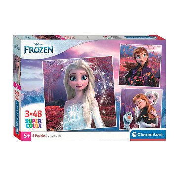 Clementoni Puzzle Super Color Square Frozen, 3x48 Teile.