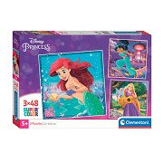 Clementoni Jigsaw Puzzle Super Color Square Disney Princess, 3x48pcs.