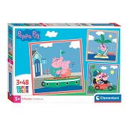 Clementoni Puzzle Super Color Square Peppa Pig, 3x48 Teile.