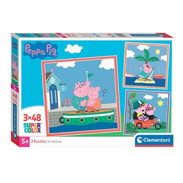 Clementoni Jigsaw Puzzle Super Color Square Peppa Pig, 3x48pcs.