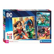 Clementoni Jigsaw Puzzle Super Color Square DC Comics Justice League, 3x48pcs.