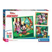 Clementoni Jigsaw Puzzle Super Color Square Mickey and Friends, 3x48pcs.