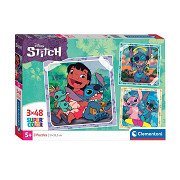 Clementoni Jigsaw Puzzle Super Color Square Disney Stitch, 3x48pcs.