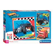 Clementoni Jigsaw Puzzle Super Color Square Hot Wheels, 3x48pcs.