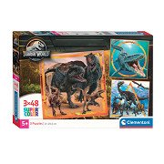 Clementoni Puzzle Super Color Square Jurassic World, 3x48 Teile.