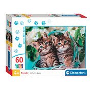 Clementoni Jigsaw Puzzle Super Color Lovely Kitty Twins, 60 pcs.