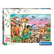 Clementoni Jigsaw Puzzle Super Color Land of Dinosaurs, 104pcs.