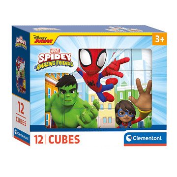 Clementoni Blockpuzzle Spidey und seine erstaunlichen Freunde, 12 Teile.