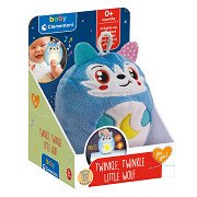 Clementoni Baby Twinkle Winkle Little Wolf, blaues Plüschtier, Nachtlicht