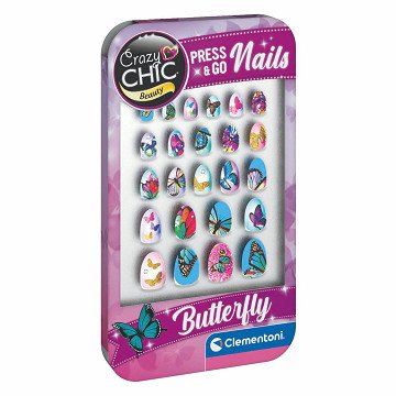 Clementoni Crazy Chic Press & Go Nails - Butterflies