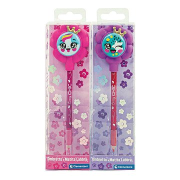 Clementoni Crazy Chic Eyeshadow and Lip Liner Flower - Pink/Purple