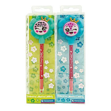 Clementoni Crazy Chic Lidschatten und Lipliner Flower - Türkis/Blau