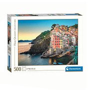 Clementoni - Puzzle 500 Pezzi per Adulti e Ragazzi, Collection, Tema Notte al Caffè della Torre