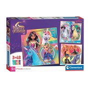 Clementoni Puzzel Unicorn Academy - 3x48st.