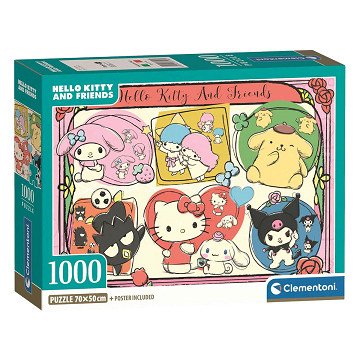 Clementoni Legpuzzel Hello Kitty und Freunde - 1000 Stück.